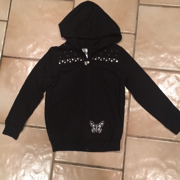 HIS International Zip black jacket girls size 7/8 - Picture 2 of 5